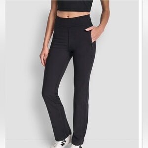 DKNY Black Straight-Leg Pull-On Pants